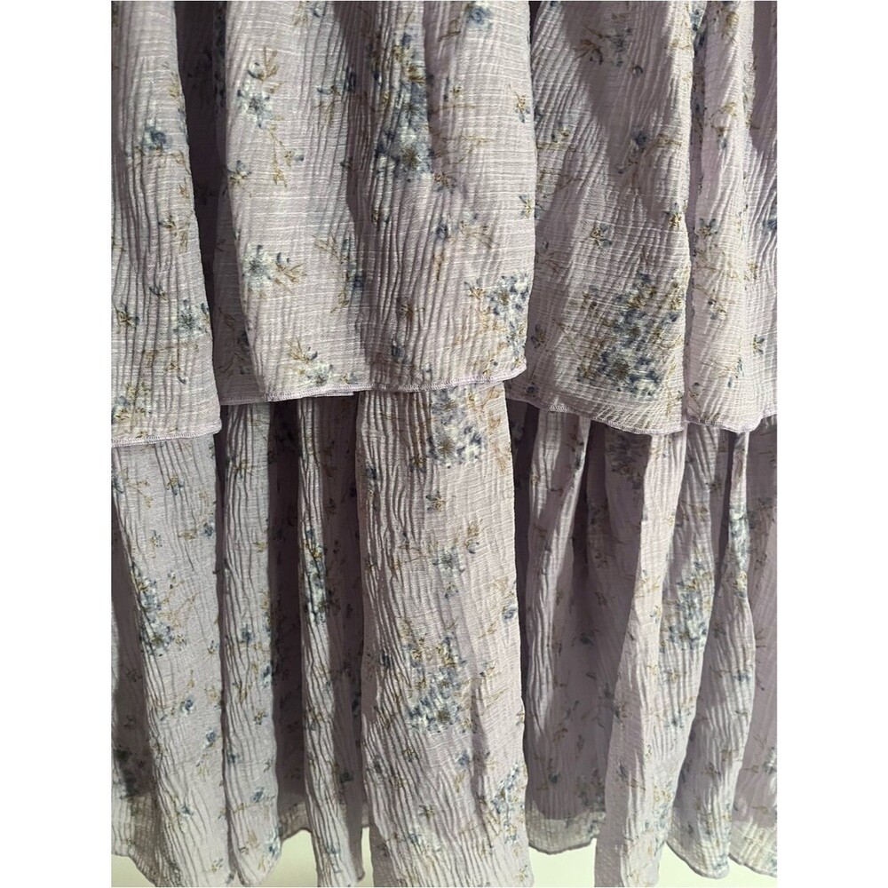 ASTR the Label Maxi Dress Emporia Lavender Floral Chiffon Wedding Guest size L - Picture 7 of 12